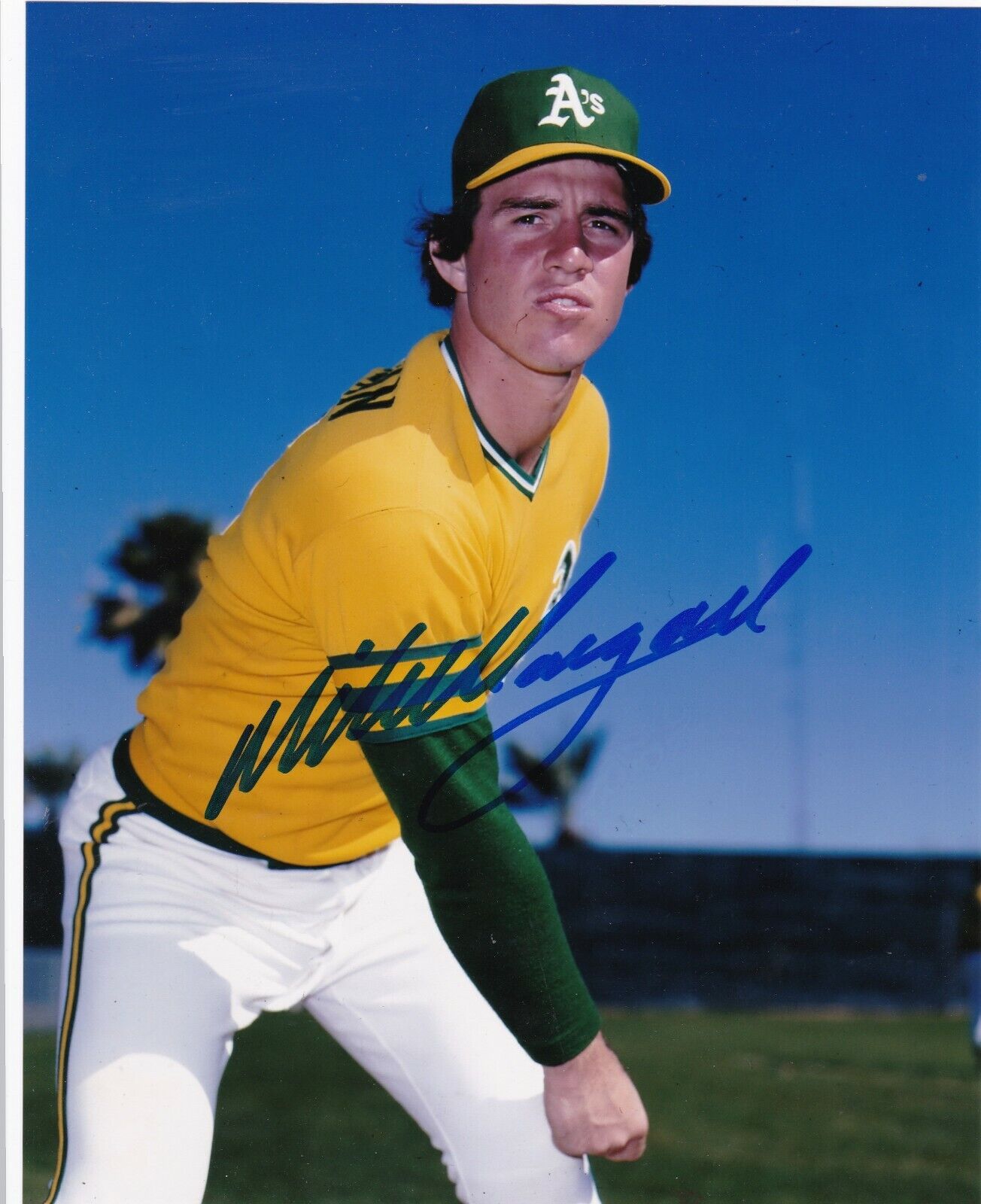 MIKE MORGAN OAKLAND A'S ACTION SIGNED 8x10