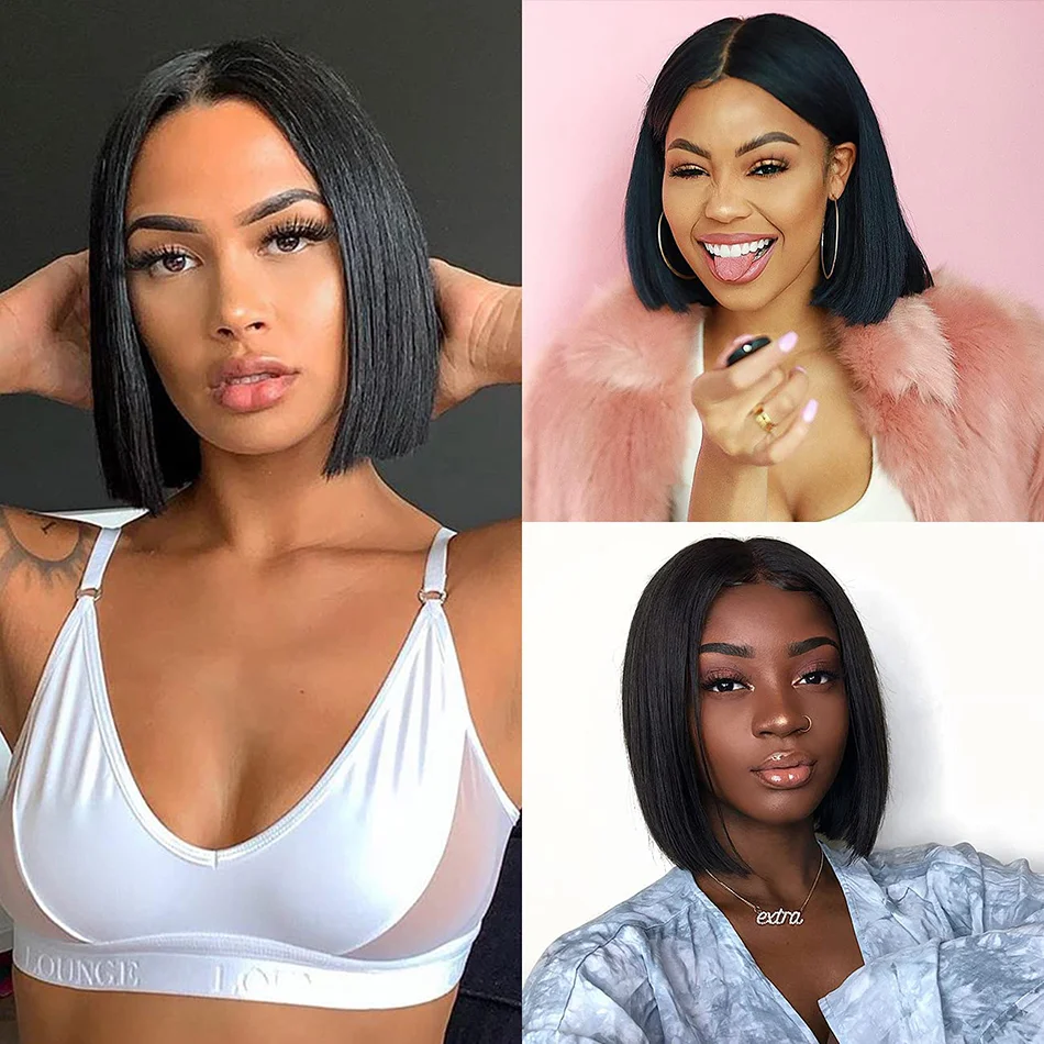 Black Hair Short Bob Wigs For Daily ELCNEPAL
