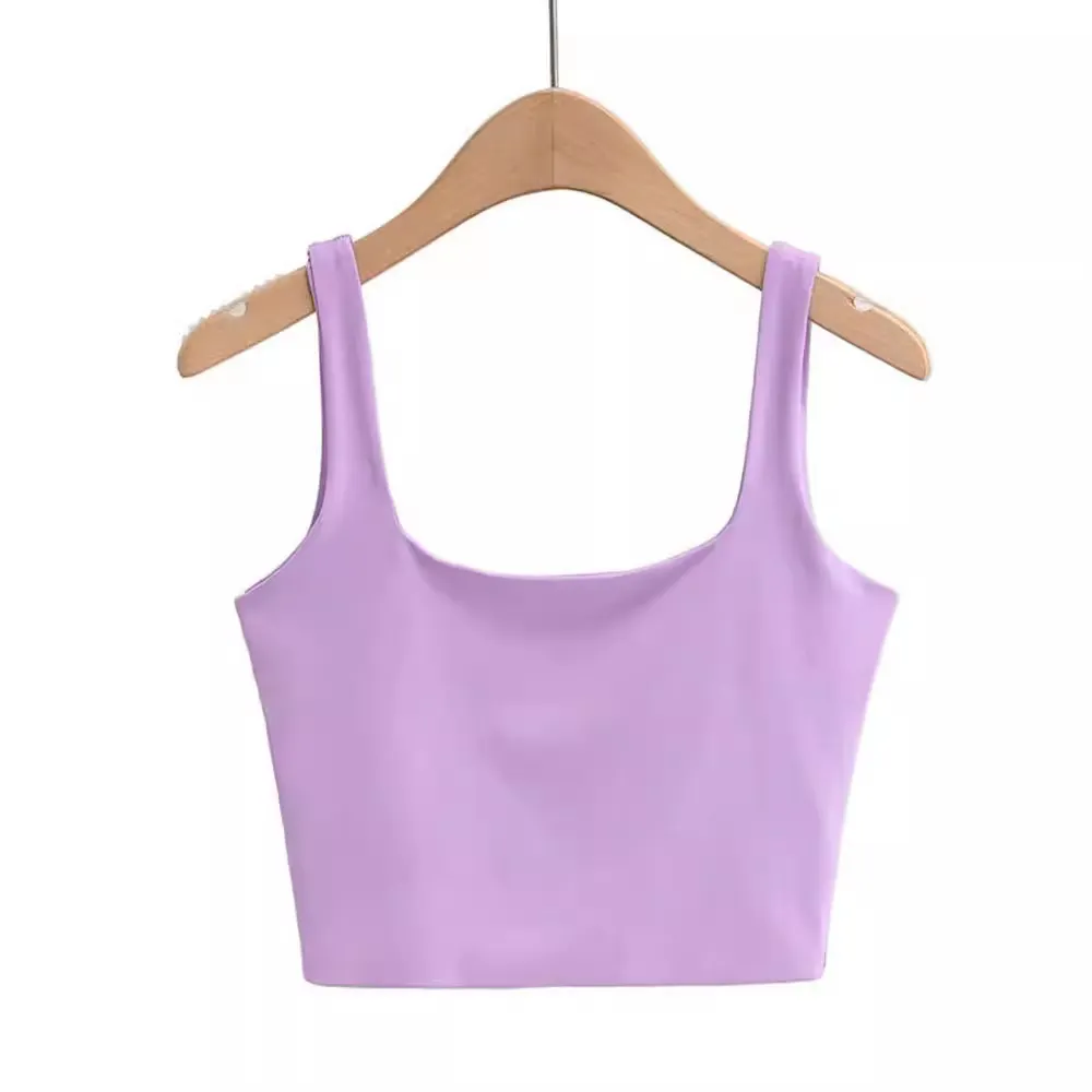 Churchf Churchf Temperament Sexy Back Double Small Vest Summer Women's New Pure Color Versatile Short Sleeveless Jacket