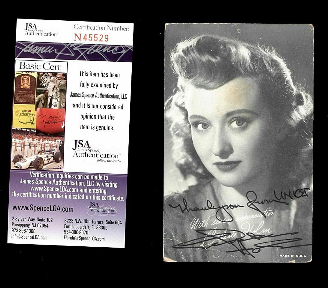 CELESTE HOLM (DECEASED) OSCAR WINNER SIGNED 3X5 POSTCARD JSA COA #N45529