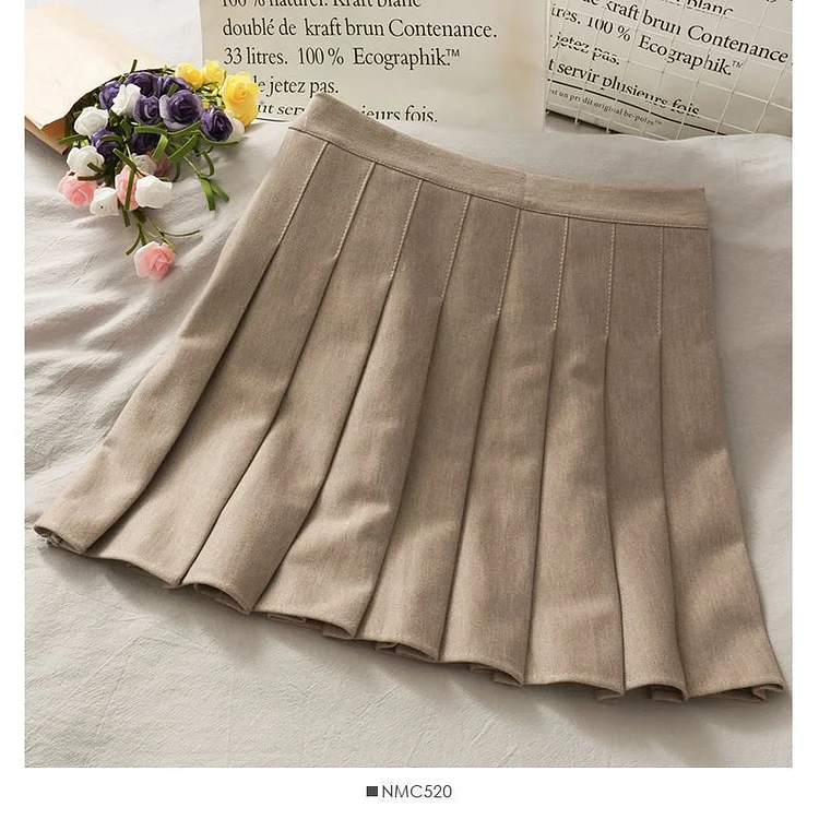 High-Waist Pleated Mini Skirt YP761