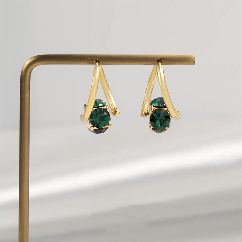 Fashion Green Crystal Earrings