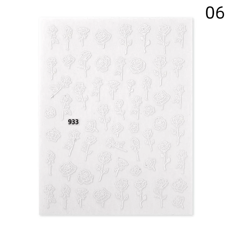 1 Sheet 3D Nail Stars Love Stickers Glitter Shiny Decoration Decal DIY Transfer Adhesive Colorful Nail Tips Tattoo Manicuring