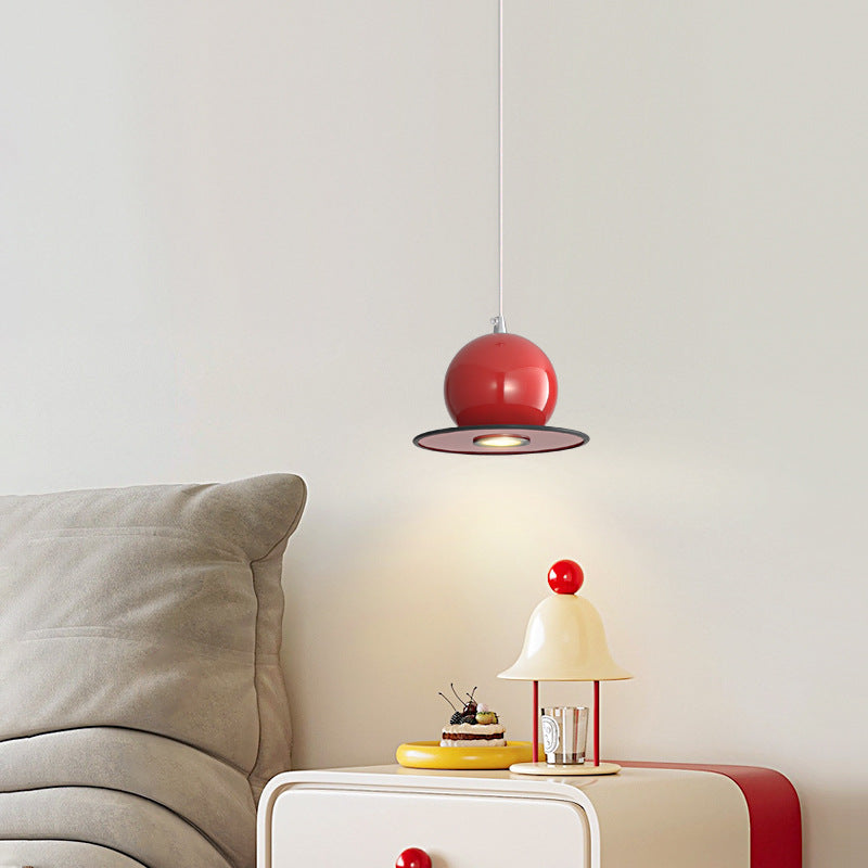 Contemporary Scandinavian Orb Disc Iron LED Pendant Light For Bedroom