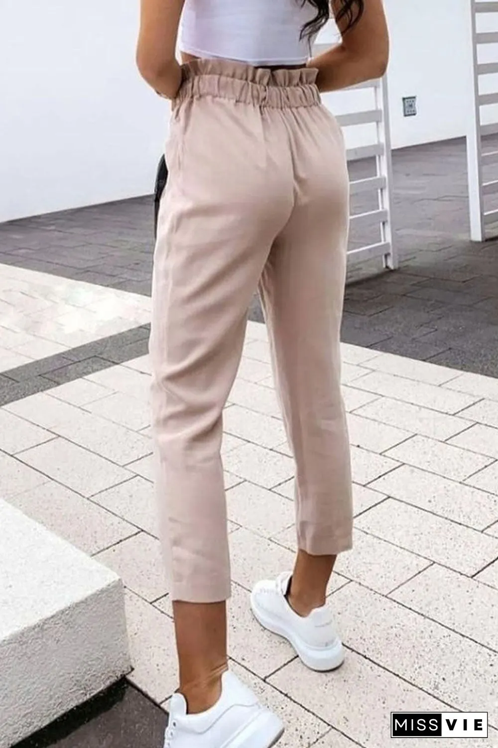 Fashion Casual Solid Split Joint Bottoms