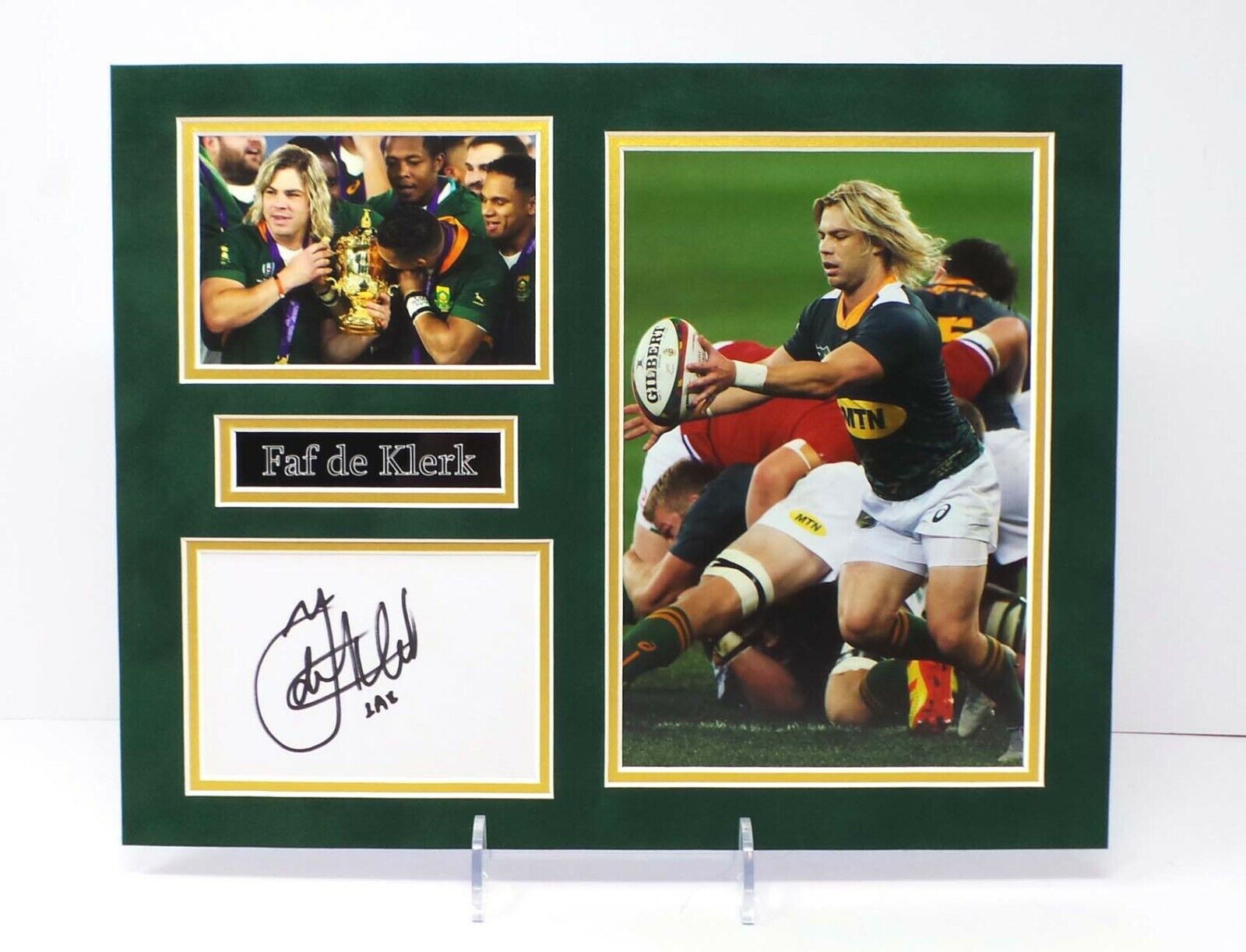 Faf de KLERK Signed Mounted 14x11 Photo Poster painting Display AFTAL RD COA South African Rugby