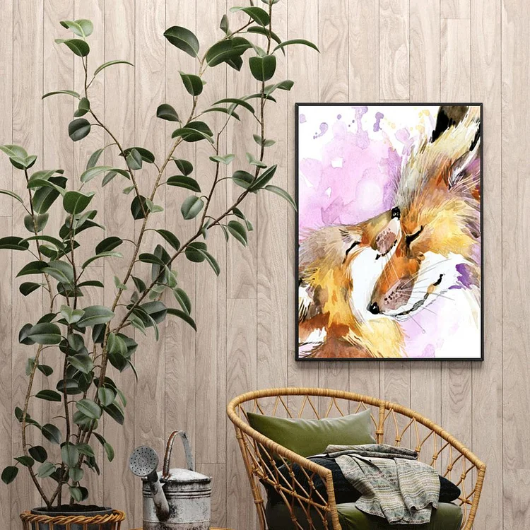 Diamond painting, Diamonds adult paint, two-color fox diamond art with  accessories and tools, wall decoration crafts, relaxation and home wall  decoration(40cm*30cm)