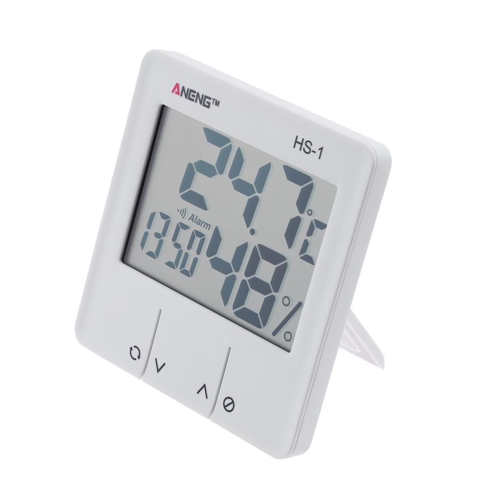 

HS-1 Indoor LCD Electronic Temperature Humidity Meter Alarm Clock, 501 Original