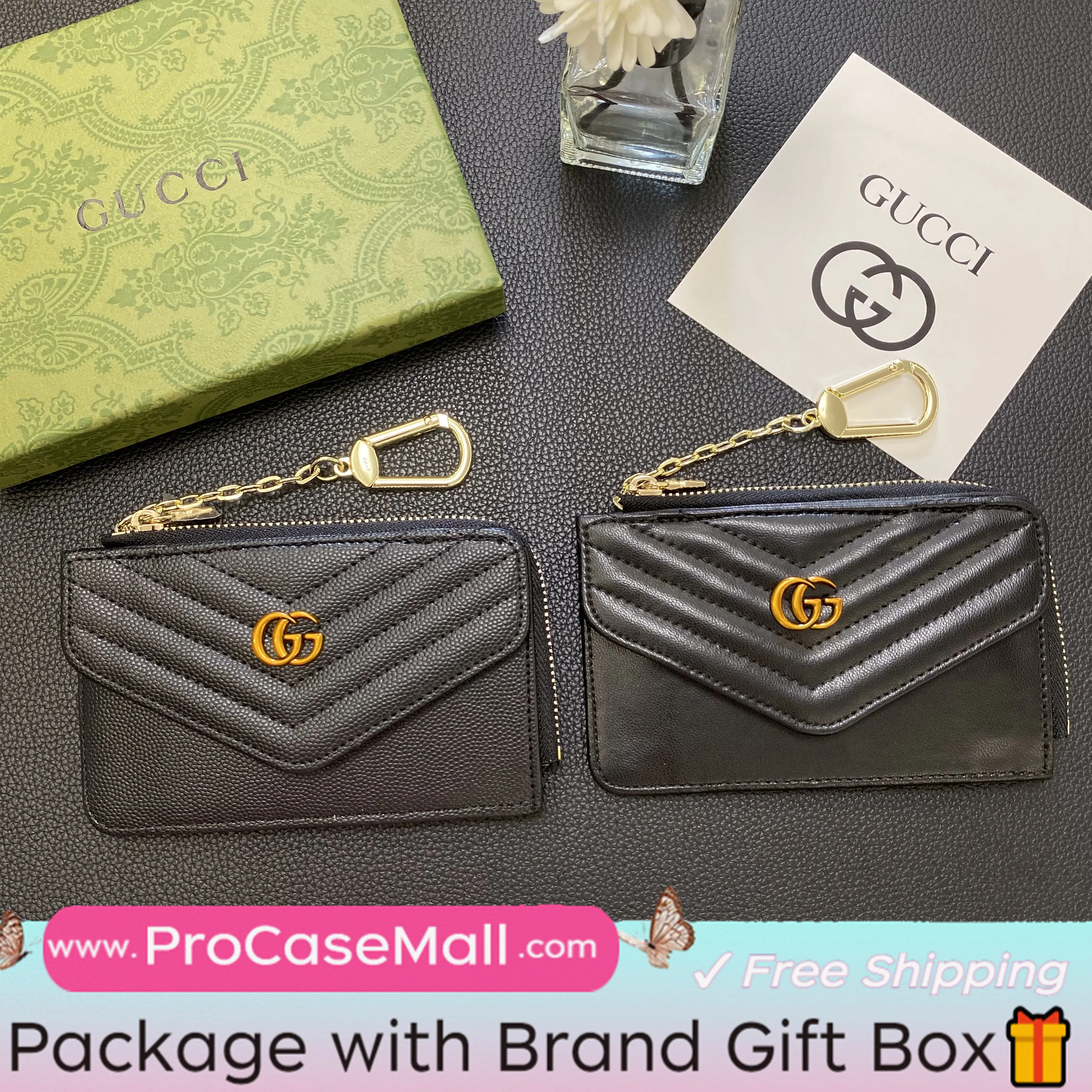 Gucci Elegant Leather GG Multi-Slot Wallet Card Holder