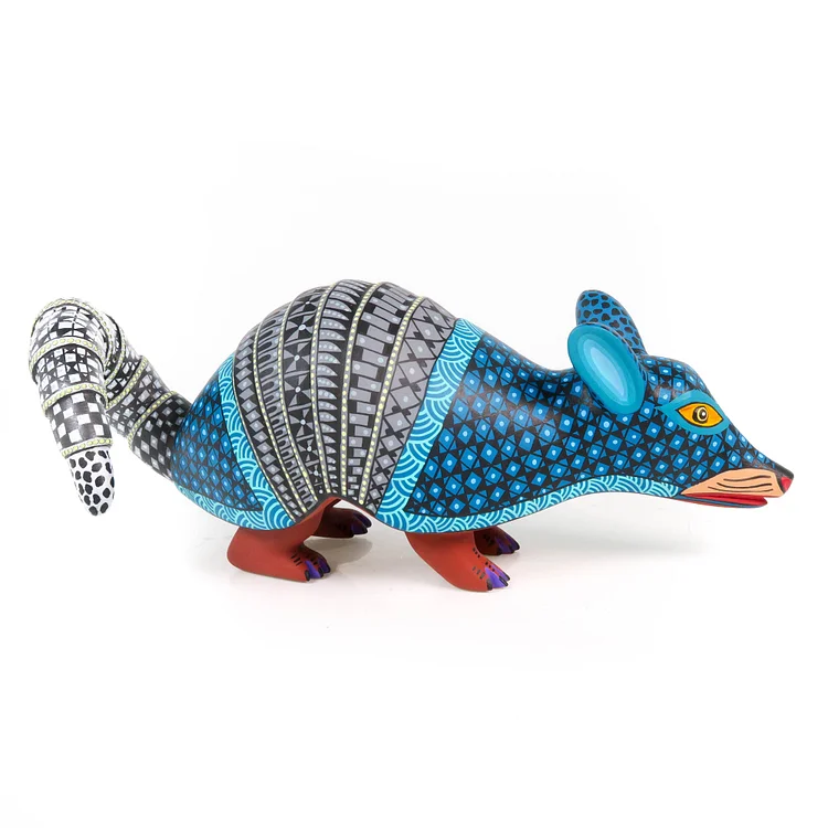 Blue Armadillo - Oaxacan Alebrije Wood Carving