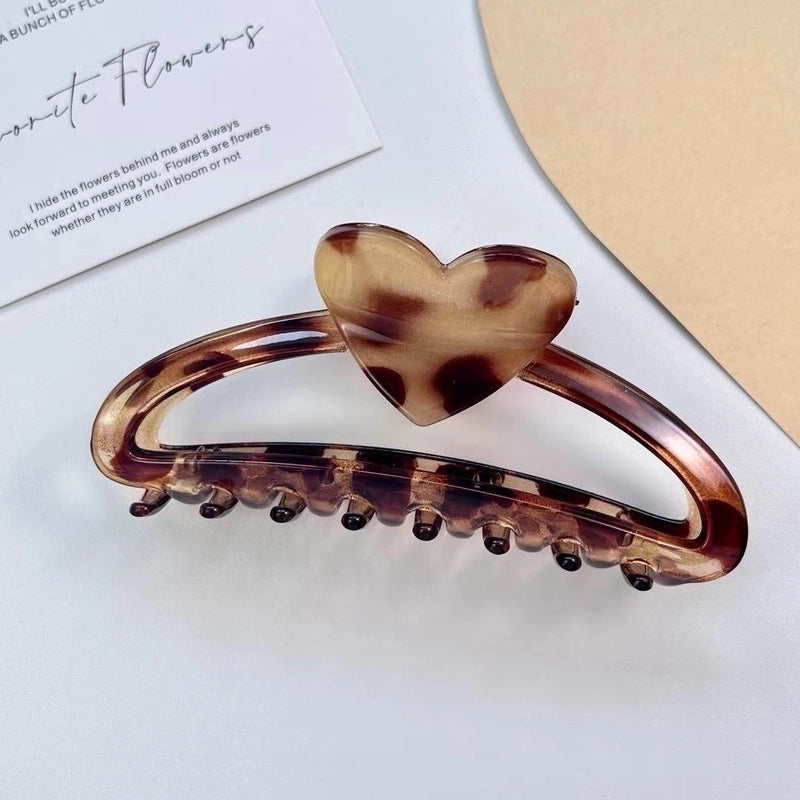 Women’s Casual Streetwear Heart Shape Arylic Handmade Hair Claws