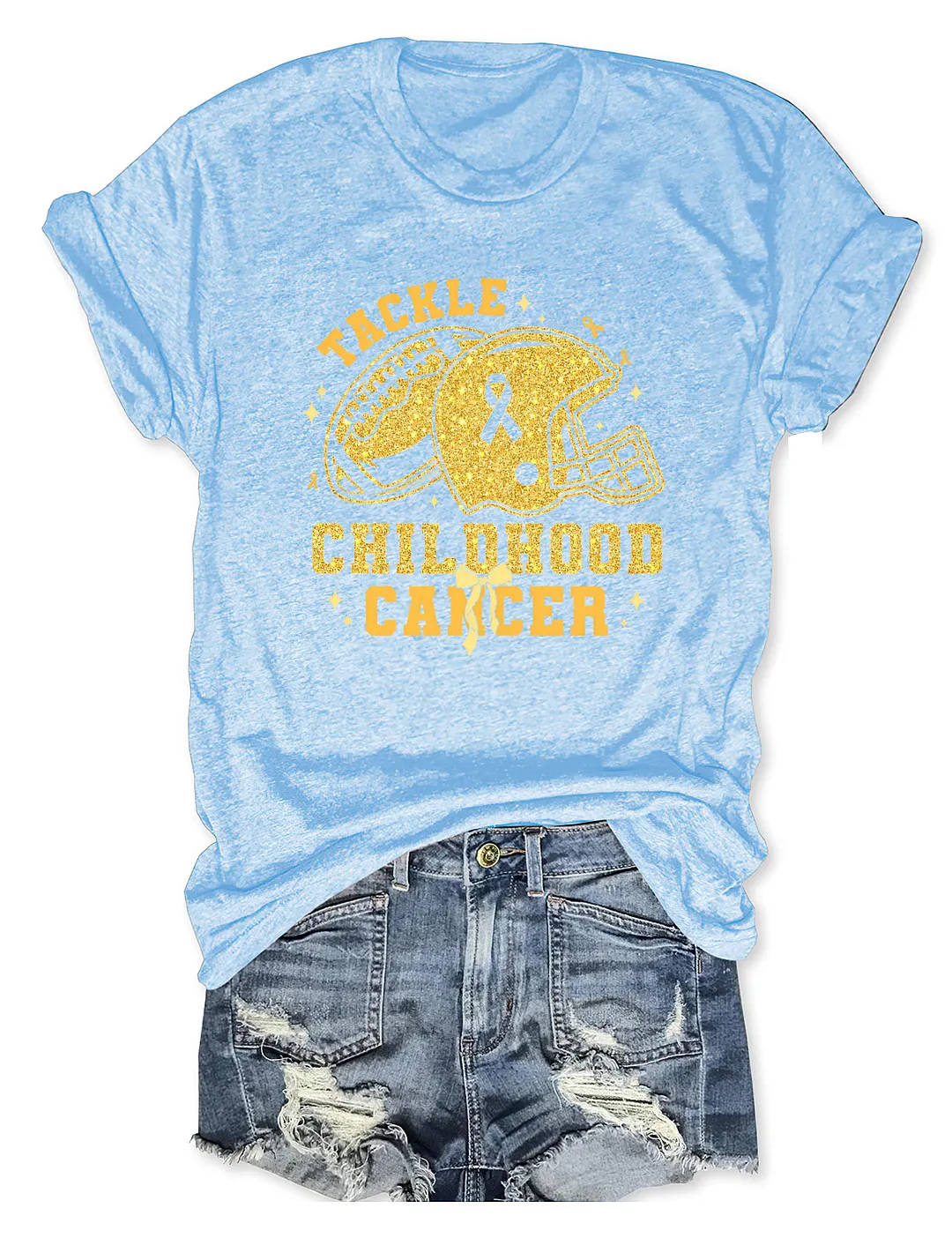 Tackle Childhood Cancer Football T-shirt