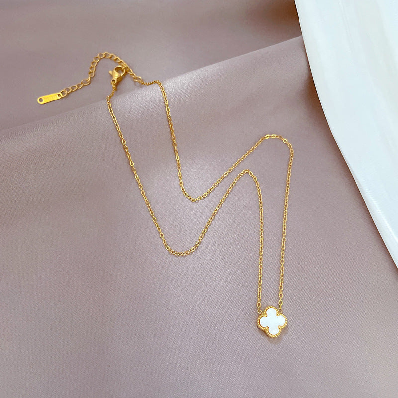 Cartoon Flower Gourd Geometric Titanium Steel Electroplating Necklaces