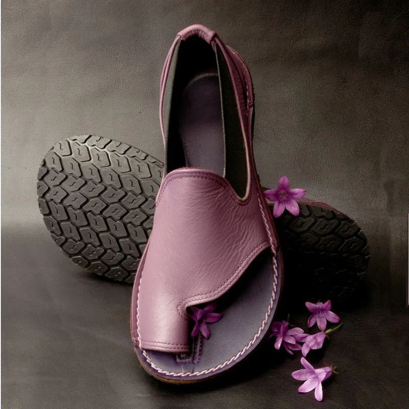 Women Soft Leather Comfortable Leisure Flat Sandals