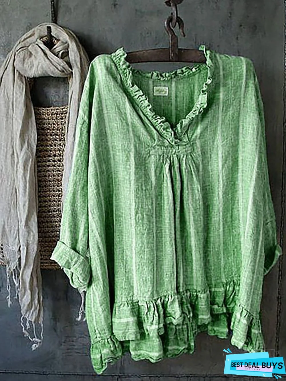 Women Cotton Shift Long Sleeve Top