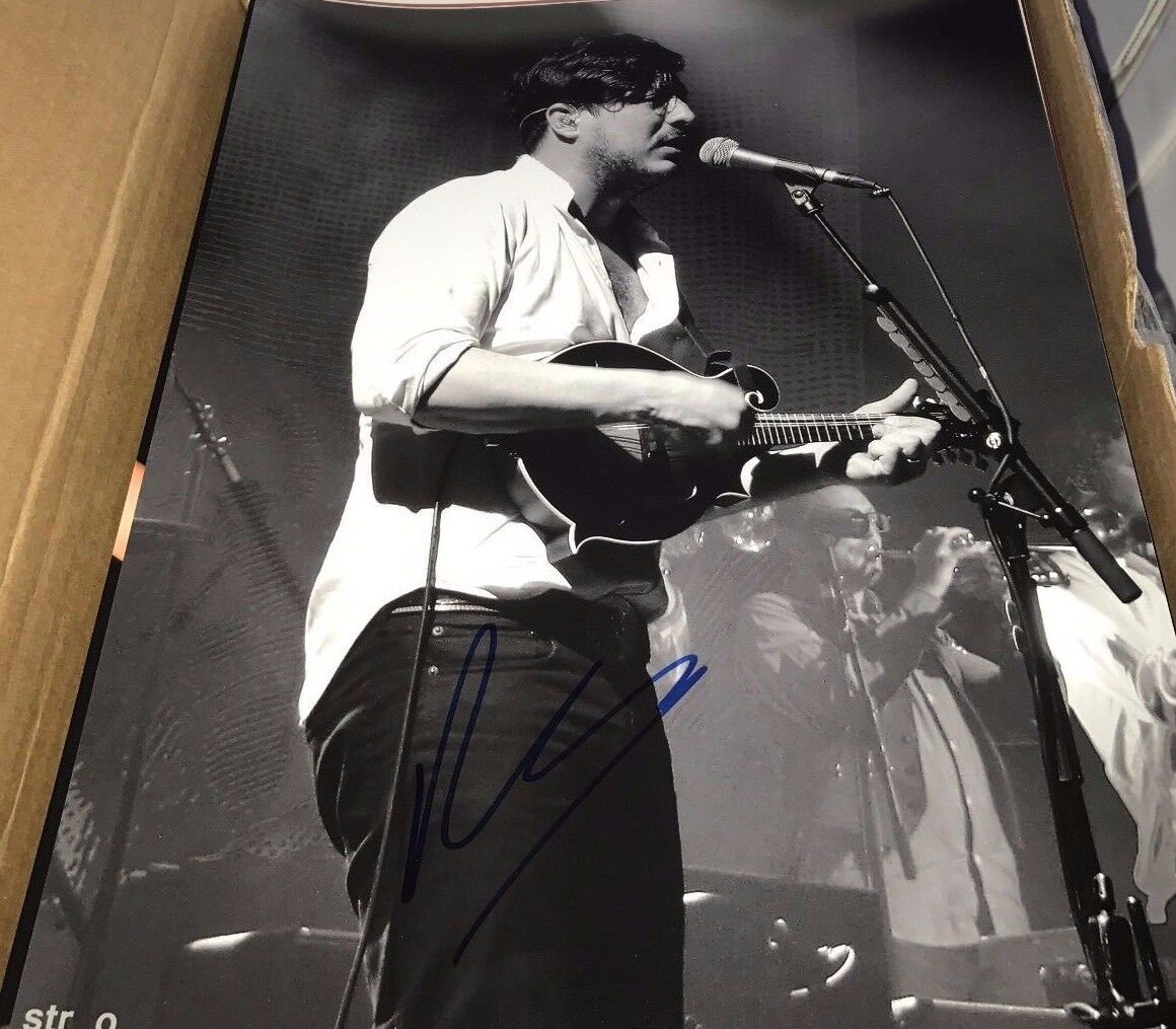 Marcus Mumford Concert Mumford & Sons B&W Signed 11x14 Photo Poster painting Autographed COA