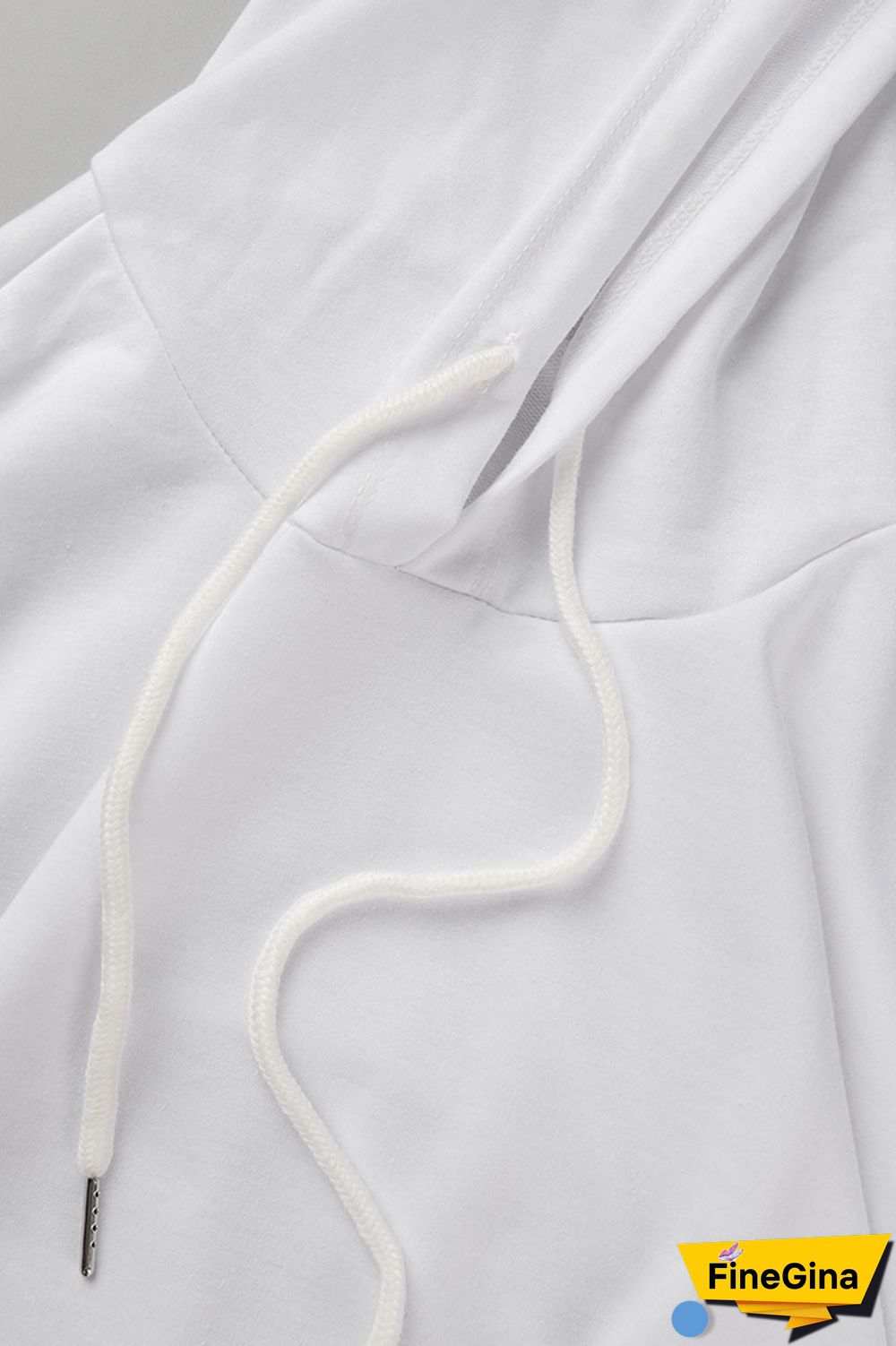 White Casual Solid Patchwork Hooded Collar Long Sleeve Two Pieces