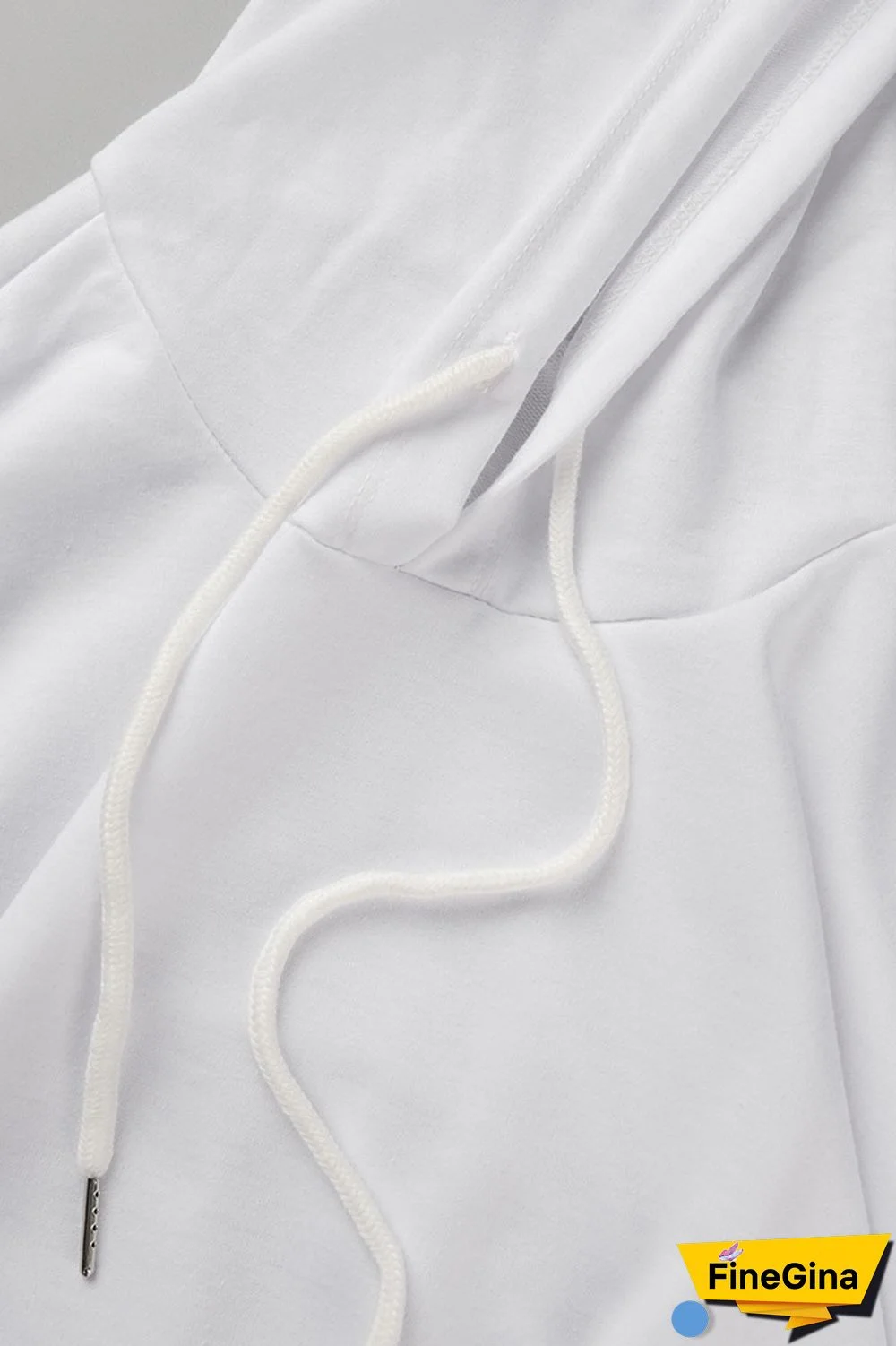 White Casual Solid Patchwork Hooded Collar Long Sleeve Two Pieces