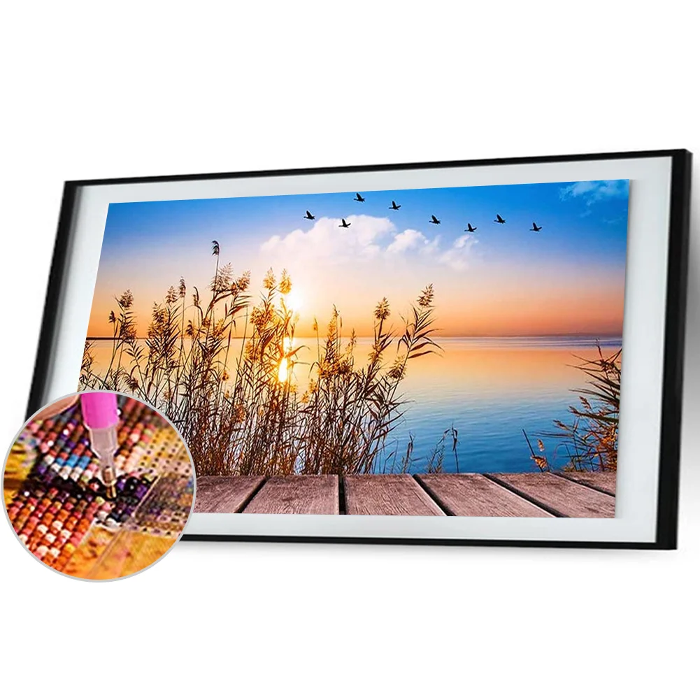 Diamond Painting - Full Round Drill - Sunset Reed(80*40cm)