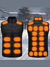 28 Heating Zone Smart Electric Heated Vest USB/DC Stand Collar Thermal Waistcoat