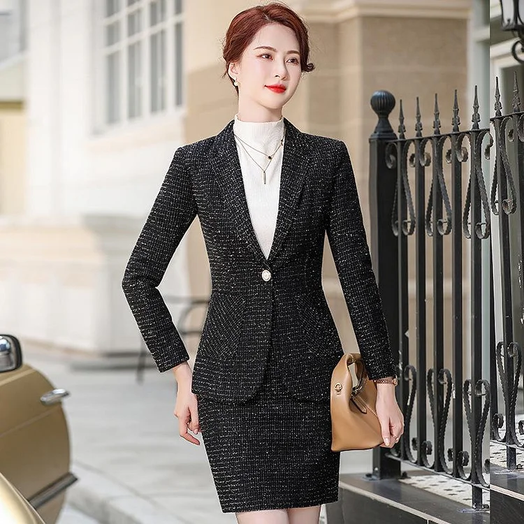 Women Pants Suit Uniform Designs Formal Style Office Lady Bussiness Attire White Fashion Tailored Suit Coat Business Wear