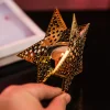 Creative Golden Star Heart Tree Candle Holder