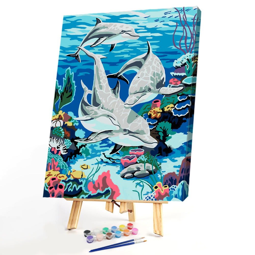 

40*50CM Paint By Numbers-Dolphin, 501 Original