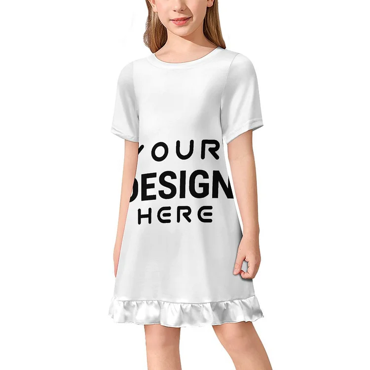 Full Print Personalized Design Children's Short Sleeved Dress