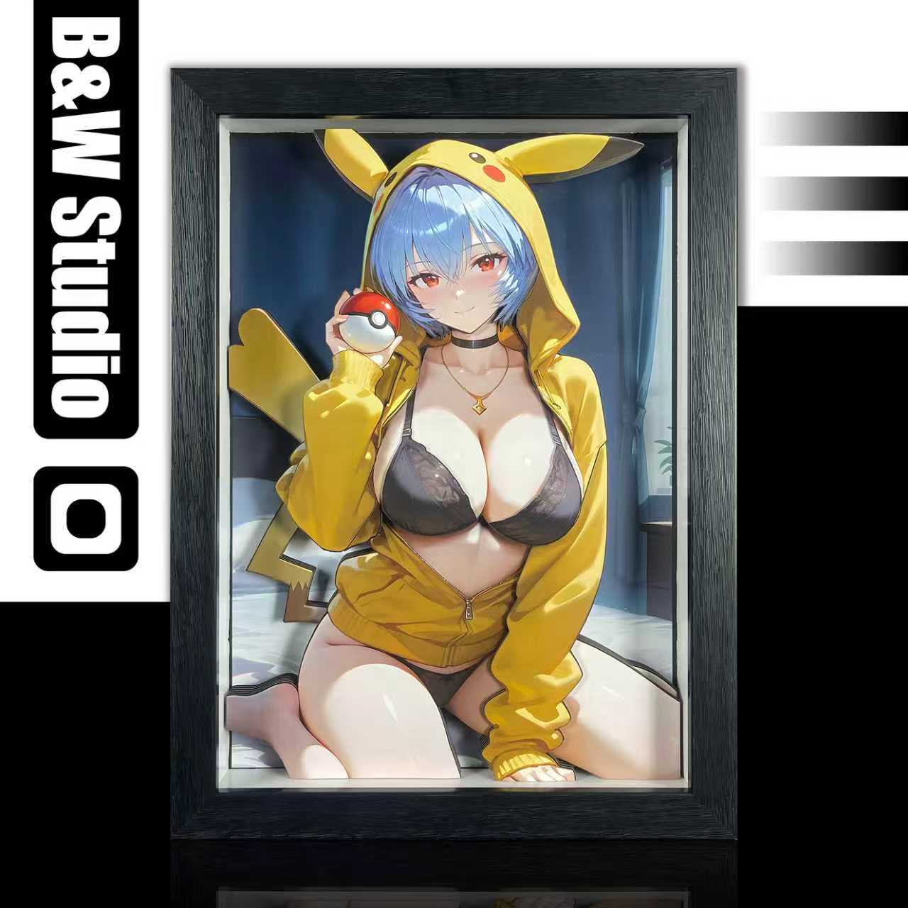 B&W Studio - Neon Genesis Evangelion Pikachu Girls Series Decorative Painting #8 Rei Ayanami 3D Decorative Painting Rei Ayanami KPCG-008/KPCGSlim-008 Scene-