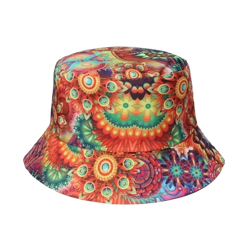 Unisex Minimalist Skull Sewing Flat Eaves Bucket Hat