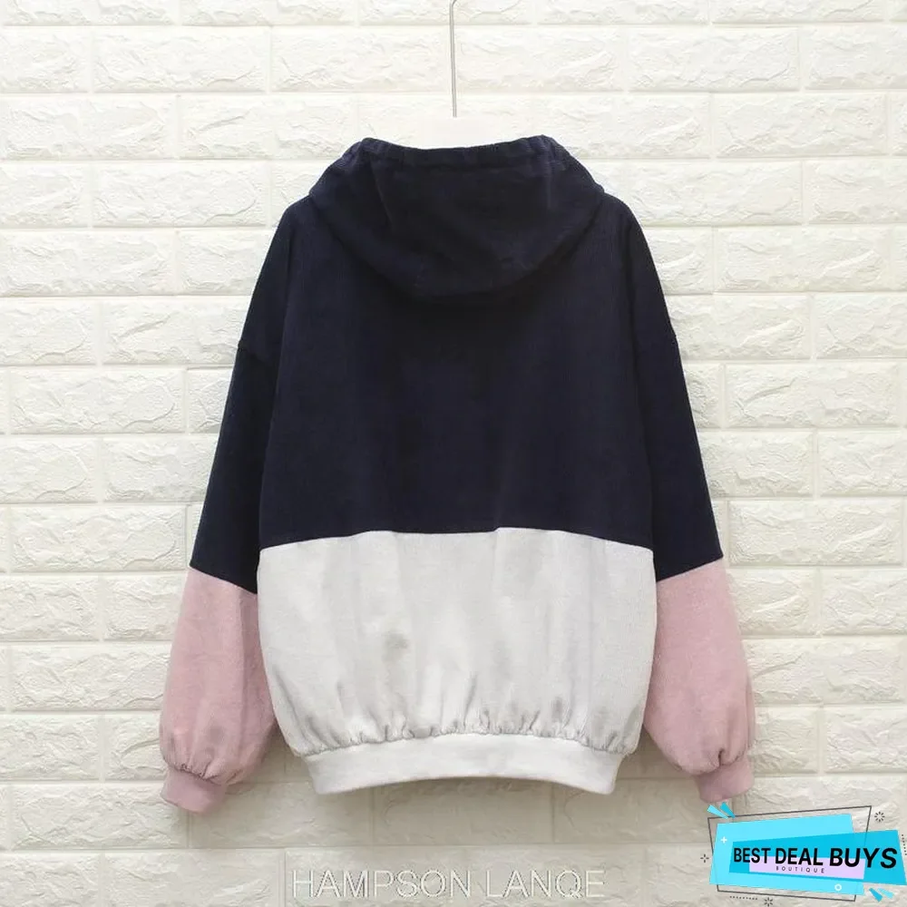 Women matching jacket coat hooded corduroy baseball clothing casual jacket