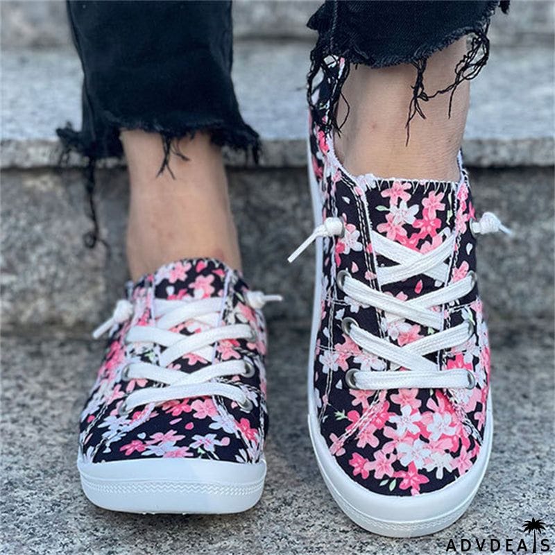 Extra Soft Cotton Cloth Round&nbsp;Toe Cherry Blossom Women Loafers