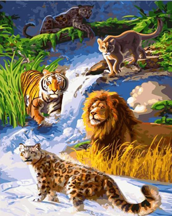 

African Big Cats – Paint By Numbers - 40*50CM, 501 Original