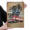 Camion de pompiers - Panneaux en &eacute;tain m&eacute;tallique(20*30cm/30*40cm) - Garage
