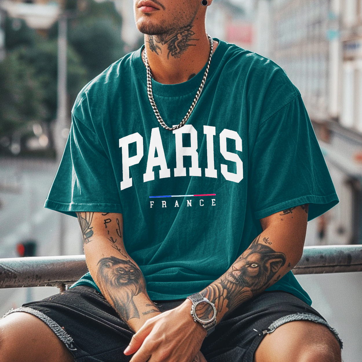 Unisex Vintage PARIS 2024 Oversized T-shirt - Helixace