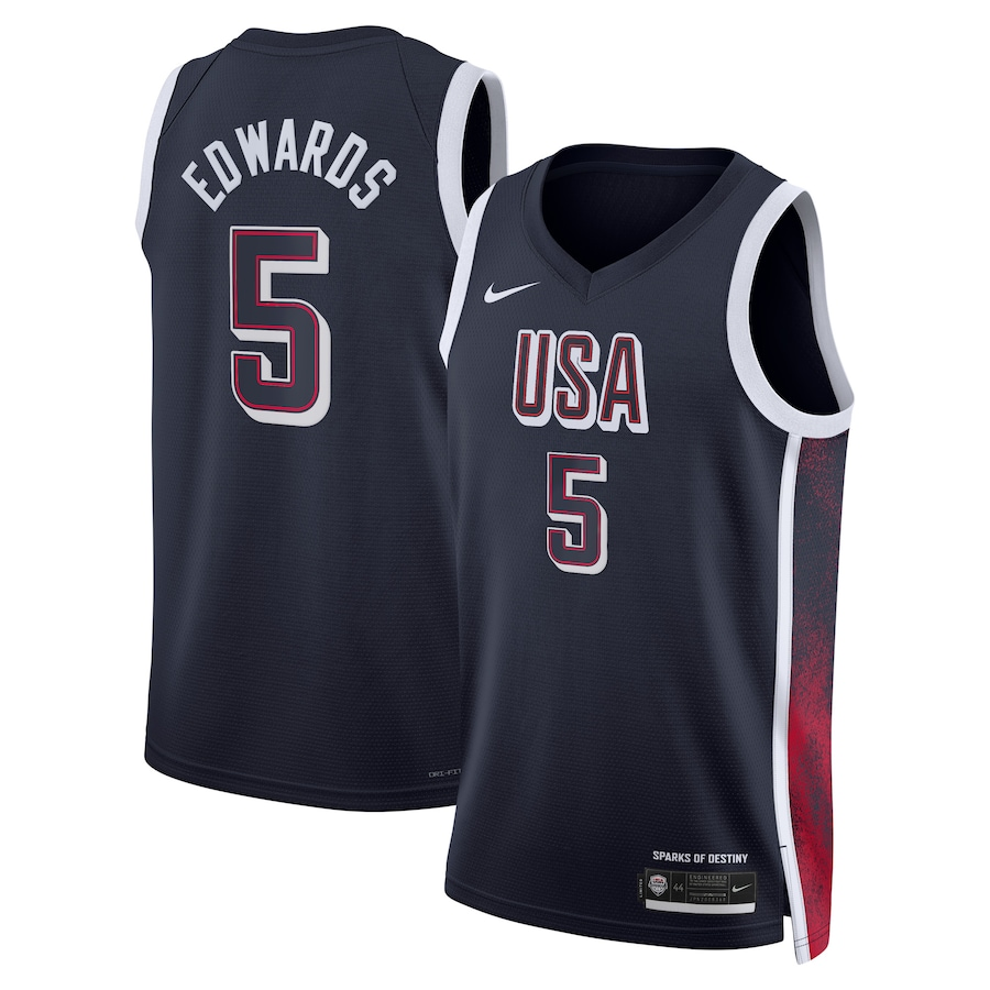 2024 Paris Olympic Games USA Dream Team #5 Anthony Edwards Hot Pressed Jersey mysite