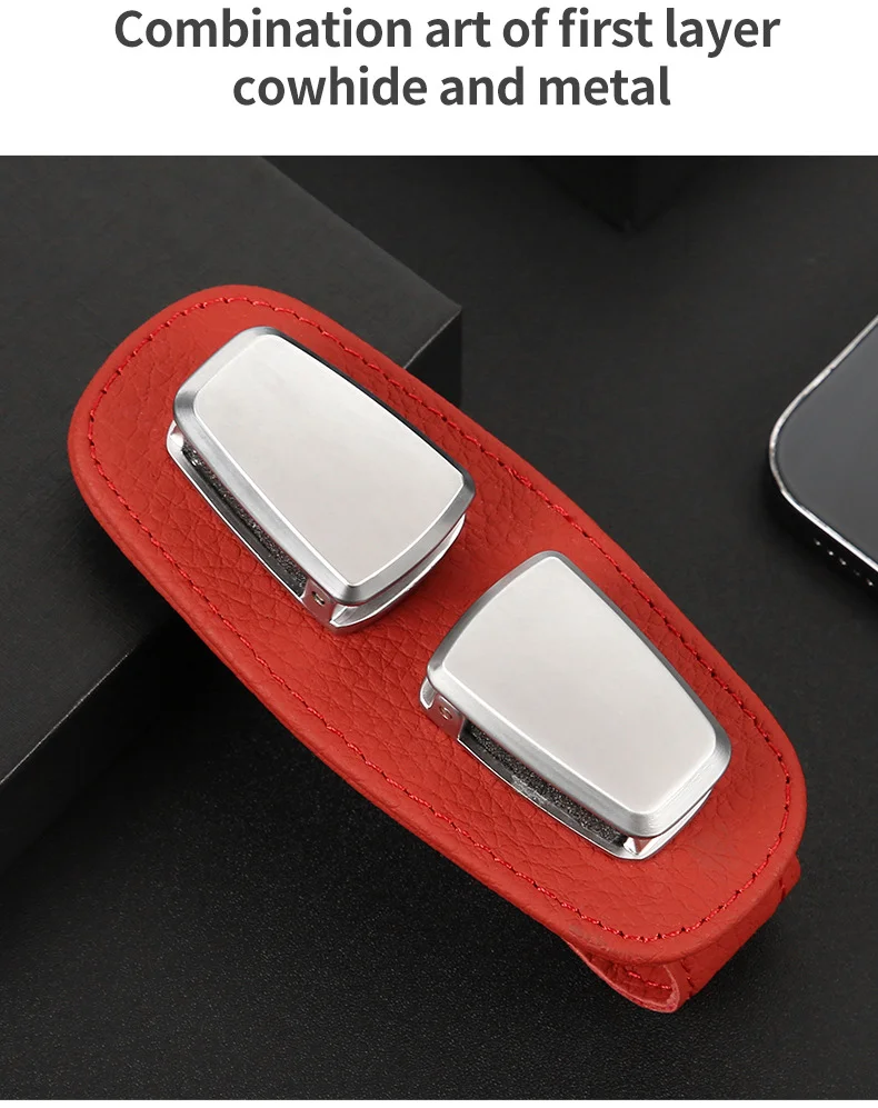 Car multifunctional double clip sun visor glasses clip card