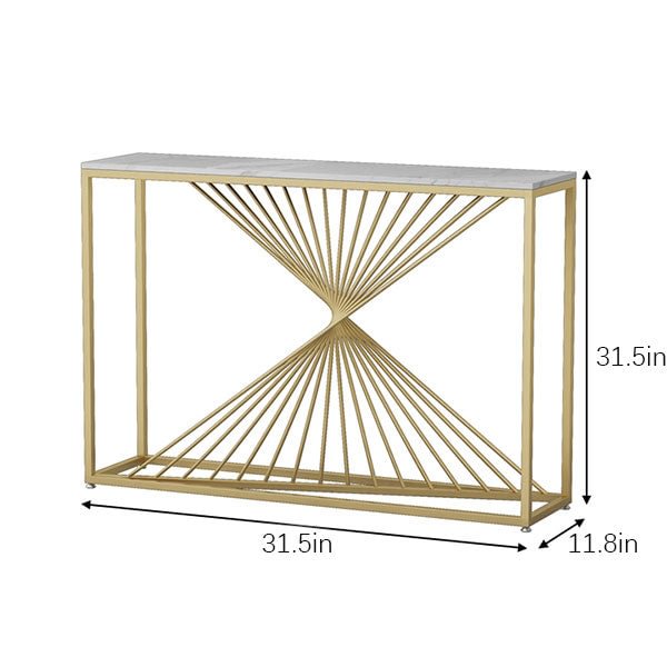 GLVEE Light Luxury Gold Marble Entrance Table