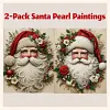 2pcs DIY Pearl Painting - Handmade Self - Adhesive Pearls - Santa Claus