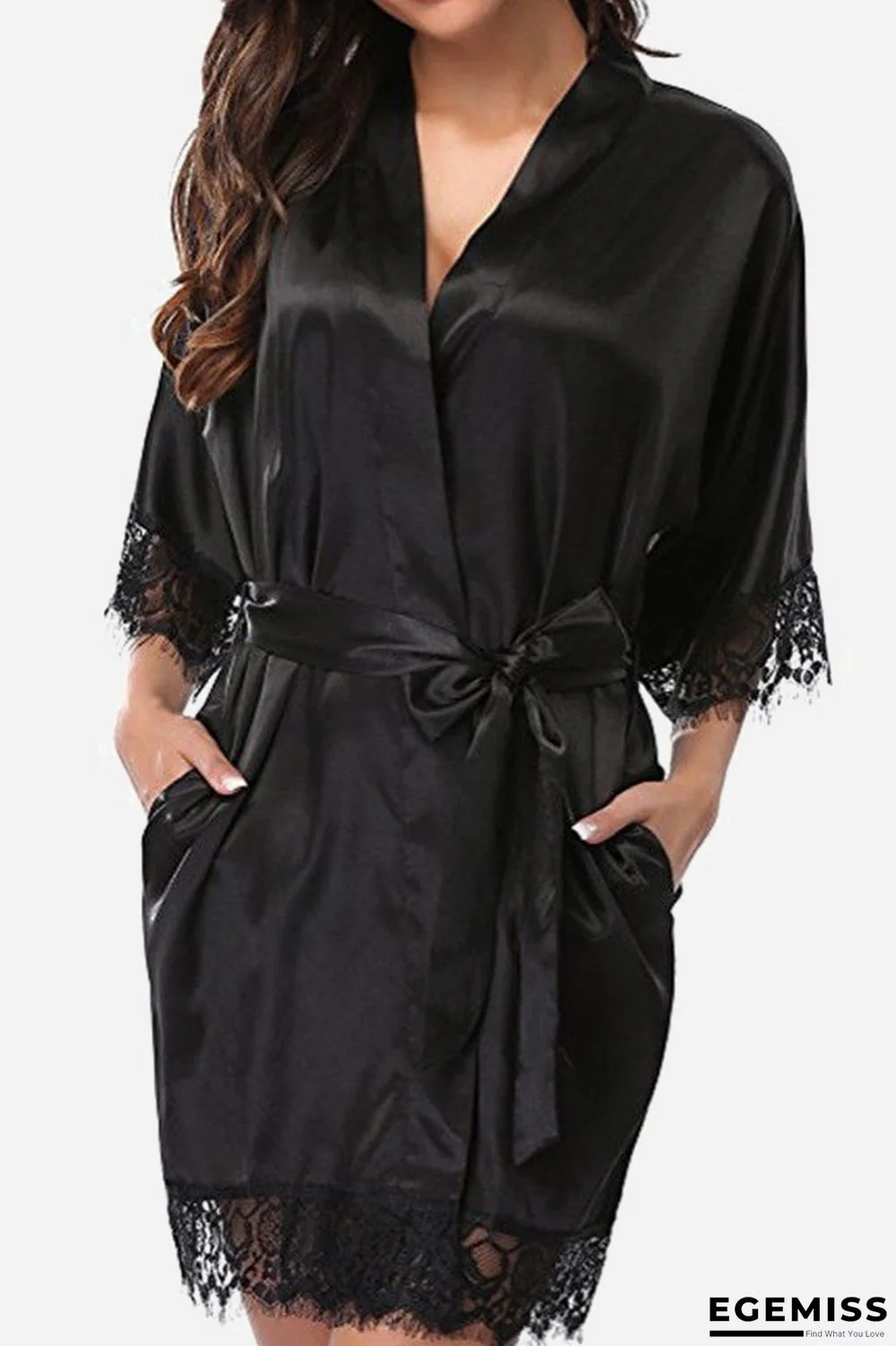 Black Sexy Fashion Loose Lace Nightdress | EGEMISS