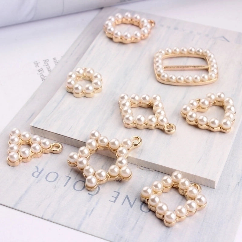 10 PCS/Package Alloy Pearl Geometric Pendant Minimalist