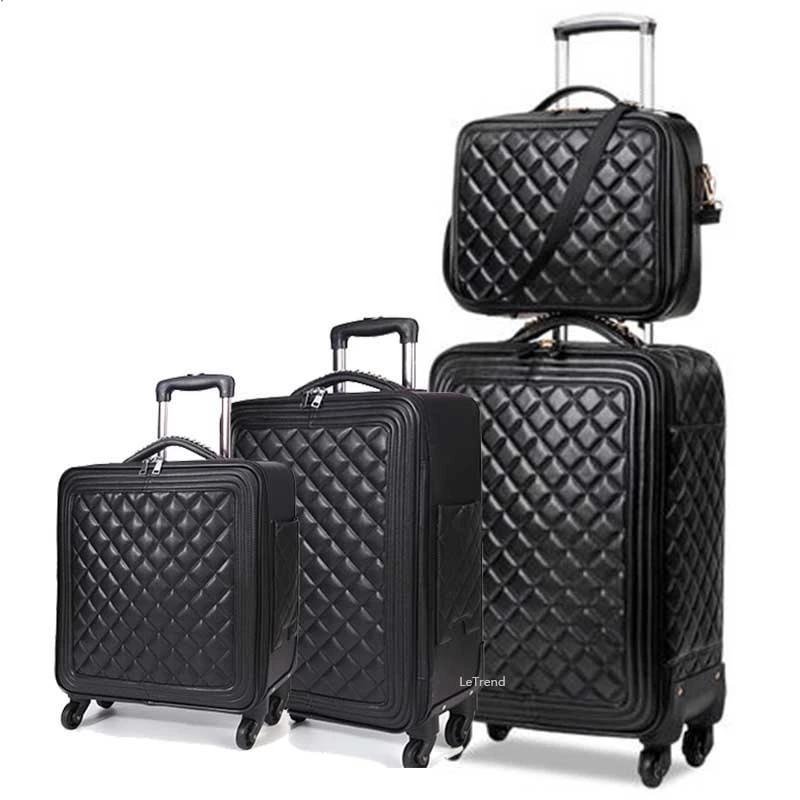 High Capacity Luxury Retro PU Leather Suitcases
