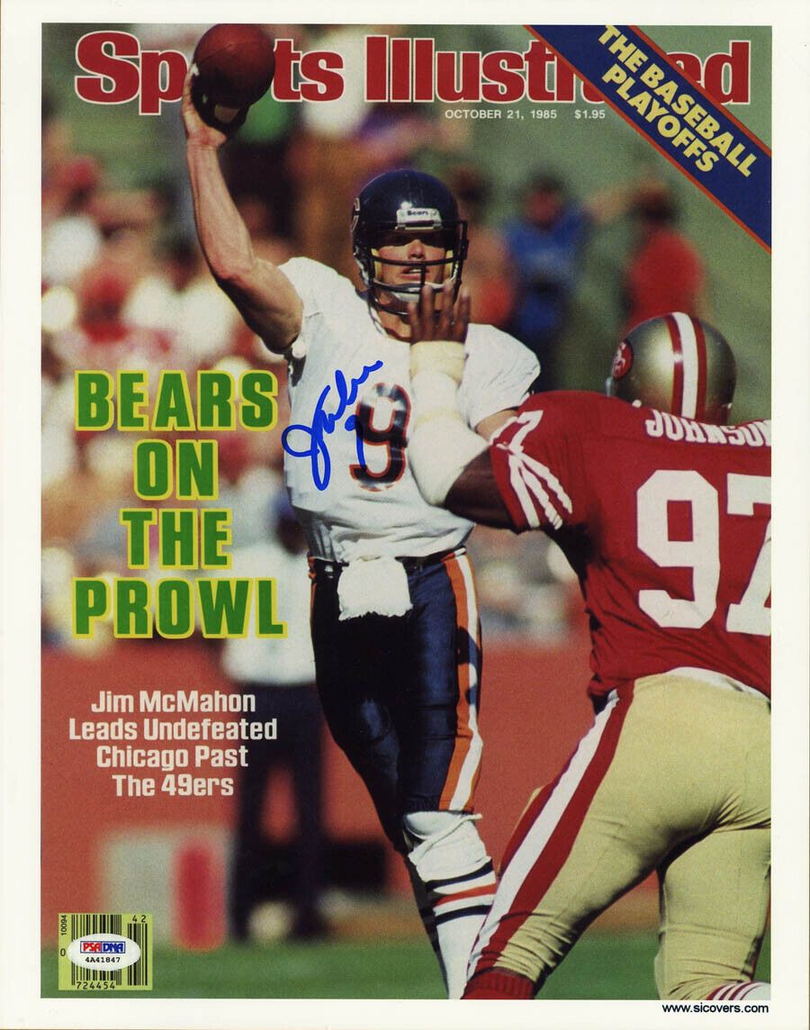 Jim McMahon SIGNED Sports Illustrated Print Chicago Bears PSA/DNA AUTOGRAPHED