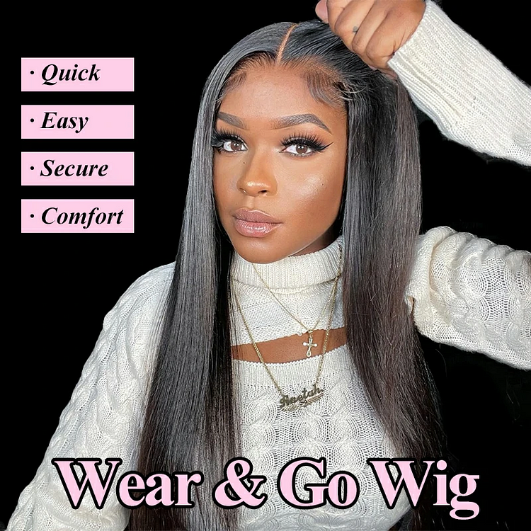 Silky Straight Wear & Go Glueless Wigs With Natural Hairline Dome Cap Lace Closure Wigs