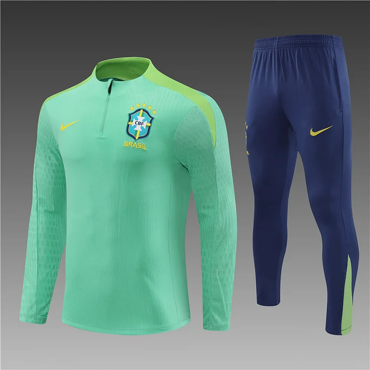 2024-25 Brazil Green Half-zip Training Jersey