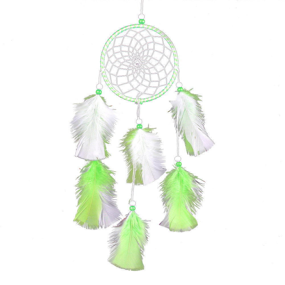 

Mix Color Feathers Dream Catcher Wall Hanging Home Car Decor Ornament Craft, Green, 501 Original