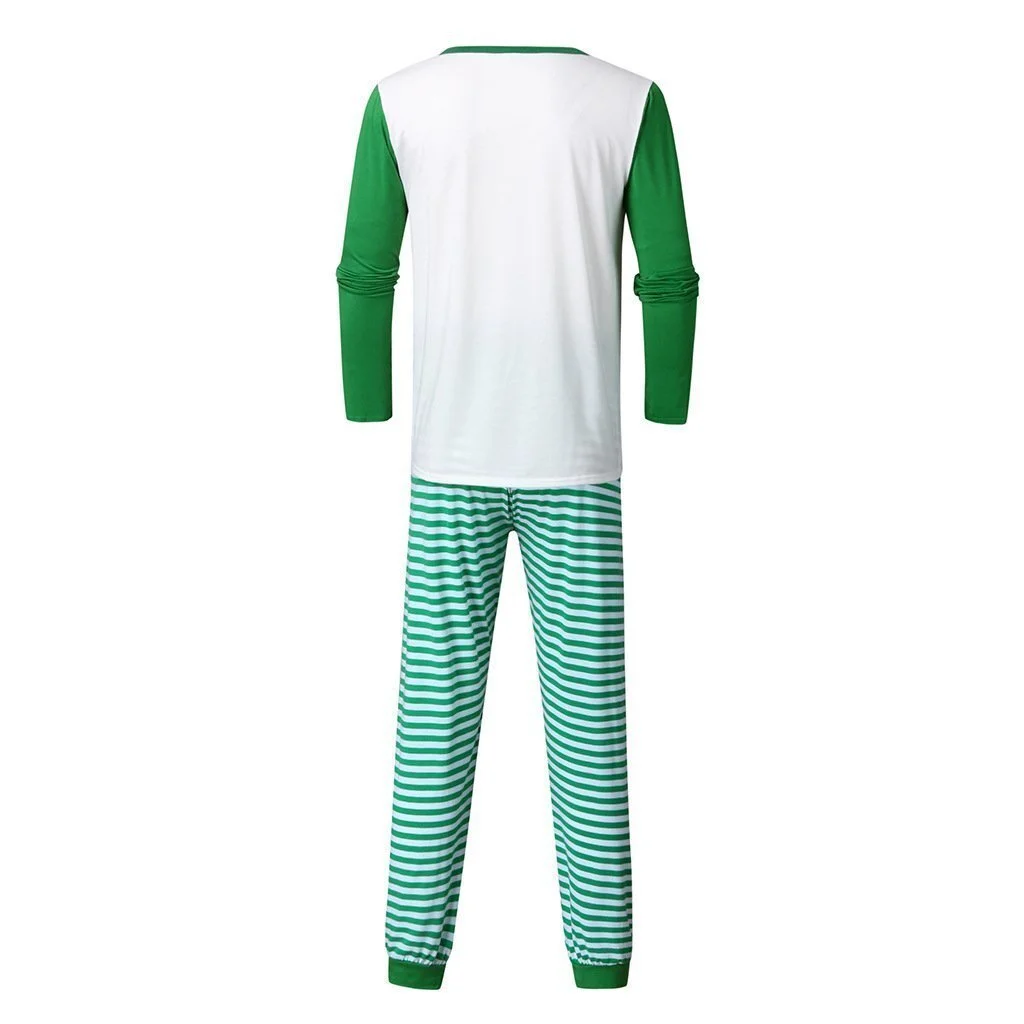Christmas Elf Squad Stripe Family Matching Pajamas Set