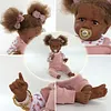 Silicone Realistic Newborn Caramel Skin Black Baby Girl Dolls 22 Inch For Gift 