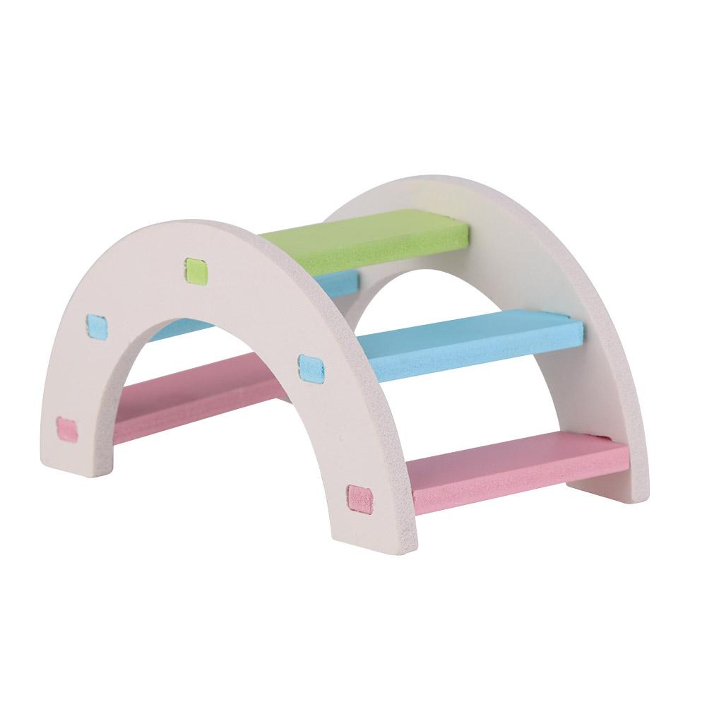 

Hamster Colorful Ladder Toys Small Animal Pets Climbing Wood Rainbow Bridge, 501 Original