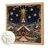 (20x20cm)Xmas Snow Town DIY Pearl Painting Art With Inner Wooden Framed Kit